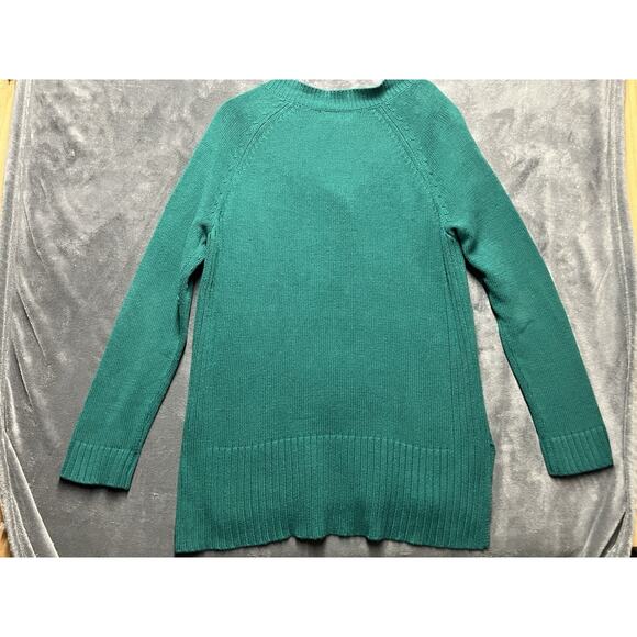 Liz Claiborne Sweater Woman’s XL Green Tunic Lace-Up Neck Holiday Christmas - Picture 9 of 9